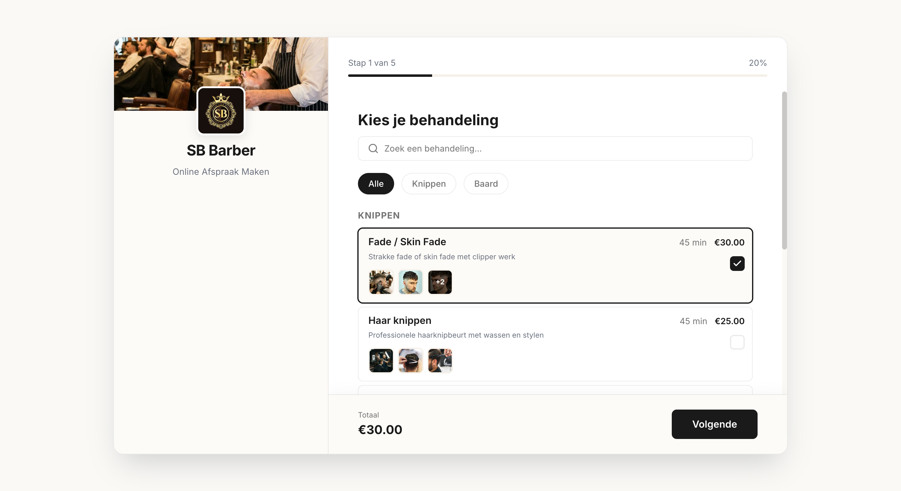 Salonbear online boekingswidget waarmee klanten 24/7 een afspraak boeken