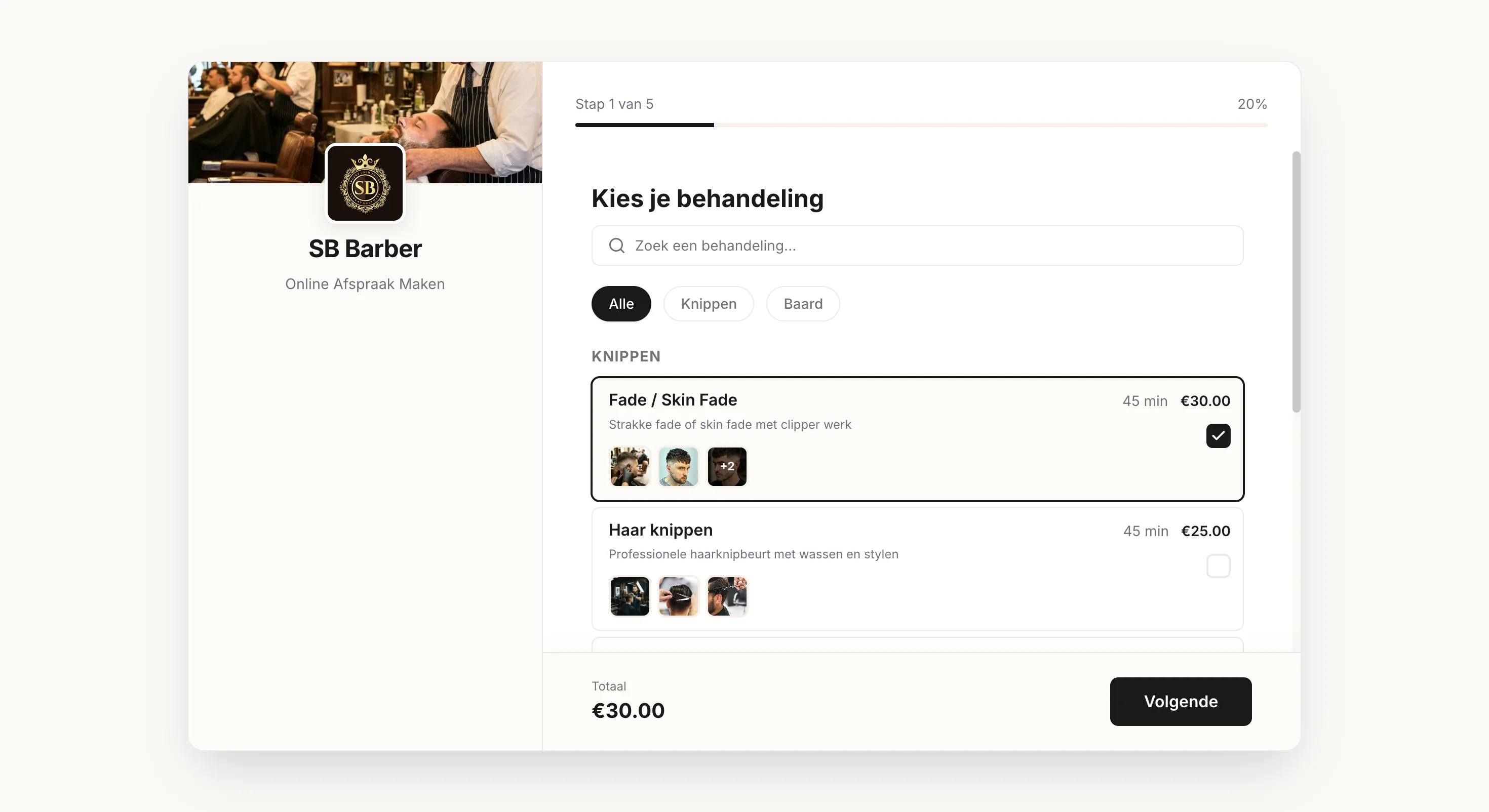 Salonbear online boekingswidget waarmee klanten 24/7 een afspraak boeken